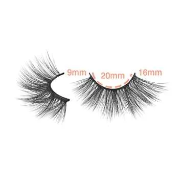 Wiwoseo Natural Fluffy Faux Mink Eyelashes - 10 Pairs Pack