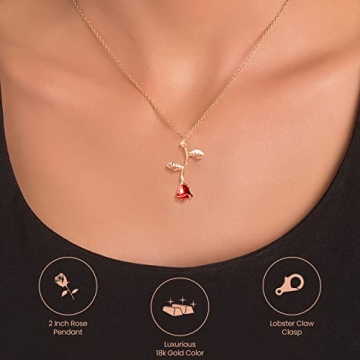 Stunning Rose Gold Pendant Necklace for Women and Girls
