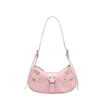 Stylish Verdusa Pleated Hobo Shoulder Bag in Light Pink