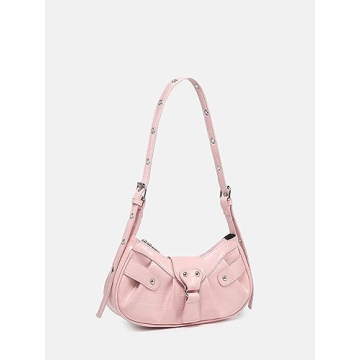 Stylish Verdusa Pleated Hobo Shoulder Bag in Light Pink