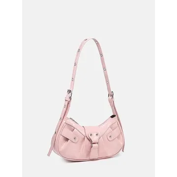 Stylish Verdusa Pleated Hobo Shoulder Bag in Light Pink