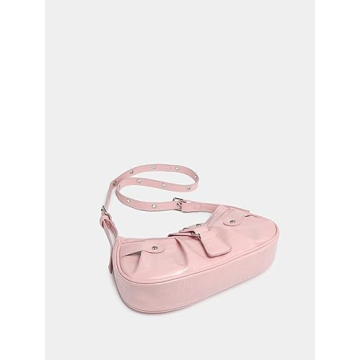 Stylish Verdusa Pleated Hobo Shoulder Bag in Light Pink