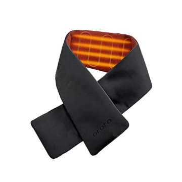 ORORO Heated Scarf with Battery, Up to 12 Hours of Warmth, Rechargeable Heated Neck Warmer (Charger Not Included) (Grey)