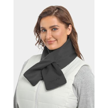 ORORO Heated Scarf with Battery, Up to 12 Hours of Warmth, Rechargeable Heated Neck Warmer (Charger Not Included) (Grey)