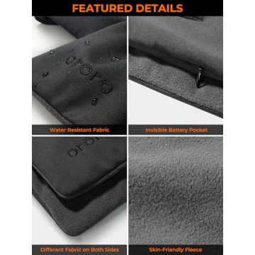 ORORO Heated Scarf with Battery, Up to 12 Hours of Warmth, Rechargeable Heated Neck Warmer (Charger Not Included) (Grey)