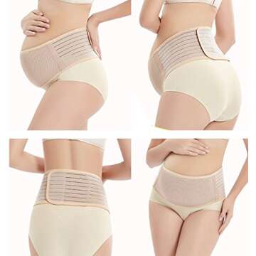 Maternity Support Belt Breathable Pregnancy Belly Band Abdominal Binder Adjustable Back/Pelvic Support- XL