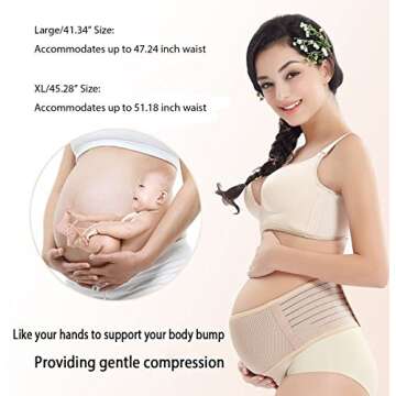 Maternity Support Belt Breathable Pregnancy Belly Band Abdominal Binder Adjustable Back/Pelvic Support- XL