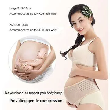 Maternity Support Belt Breathable Pregnancy Belly Band Abdominal Binder Adjustable Back/Pelvic Support- XL