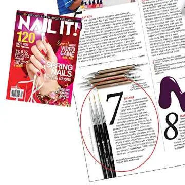 Winstonia Striping Nail Art Brushes for Long Lines, Details, Fine Designs. 3 pcs Striper Brushes with Caps - AMAZING TRIO