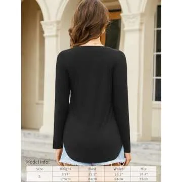 Amoretu Women's V Neck Tunic Tops for Everyday Elegance