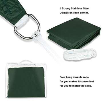 Ankuka Waterproof Sun Shade Sail for Outdoor Spaces