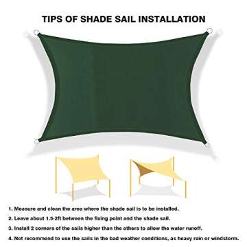 Ankuka Waterproof Sun Shade Sail for Outdoor Spaces