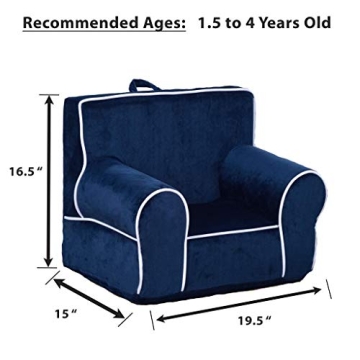 DIBSIES Personalized Toddler Chair in Blue with White Piping