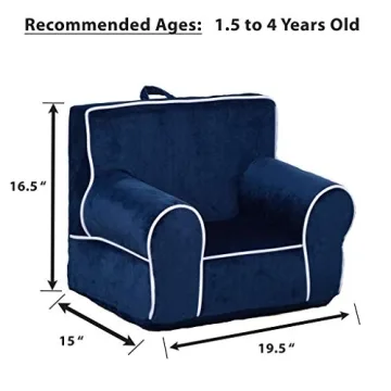 DIBSIES Personalized Toddler Chair in Blue with White Piping