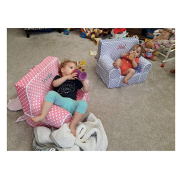 DIBSIES Personalized Toddler Chair in Blue with White Piping