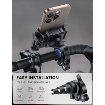 Lamicall Bike Phone Mount for Secure Riding & Capturing
