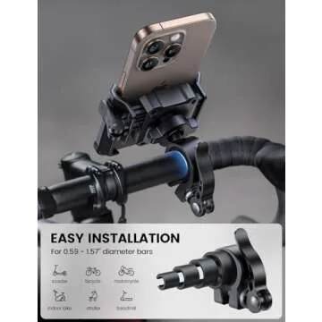 Lamicall Bike Phone Mount for Secure Riding & Capturing