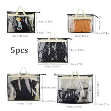 Gcroet Handbag Storage, Handbag Organizer Dust Cover Bag Transparent Anti-dust Purse Storage Bag for...