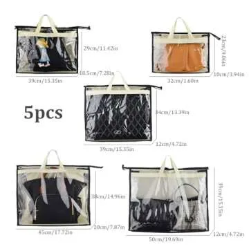 Gcroet Handbag Storage, Handbag Organizer Dust Cover Bag Transparent Anti-dust Purse Storage Bag for...