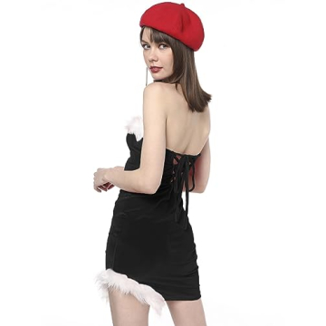 ZAFUL Women's Off Shoulder Velvet Lace Up Cocktail Dress