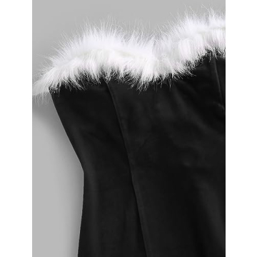 ZAFUL Women's Off Shoulder Velvet Lace Up Cocktail Dress