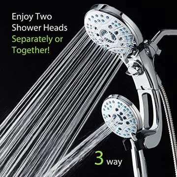 Hotel Spa AquaCare As-Seen-On-TV High Pressure Handheld/Rain 50-mode 3-way Shower Head Combo with Ad...