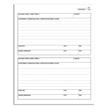 BookFactory Maintenance Log Book - 120 Pages, 8" x 10", Red Imitation Leather Cover, Section Sewn Hardbound (LOG-120-SCS-A-LRT30-(Maintenance))
