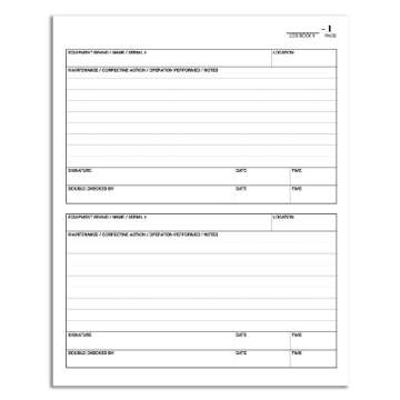 BookFactory Maintenance Log Book - 120 Pages, 8" x 10", Red Imitation Leather Cover, Section Sewn Hardbound (LOG-120-SCS-A-LRT30-(Maintenance))