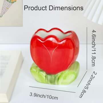 Busnos Makeup Brush Holder Pen Holder for Desk Aesthetic Cute Funny Toothbrush Holder Tulips Pencil ...