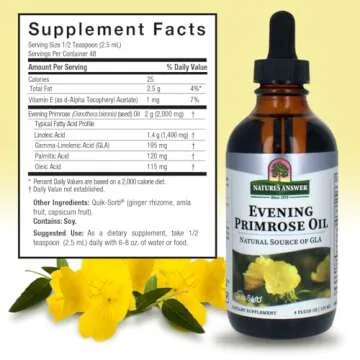 Nature's Answer Liquid Evening Primrose Oil 4oz Essential Natural Moisturizer