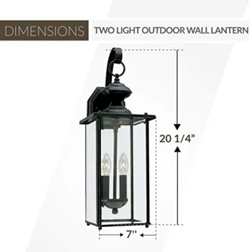 Jamestowne Two-Light Outdoor Lantern in Black Finish