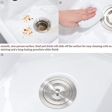 33 Inch White Farmhouse Workstation Sink - Bokaiya