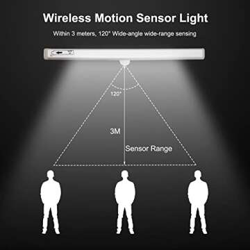 CCBASEBALL Motion Activated RV Step Lights, 10 LED Battery Operated Motorhome Motion Sensor led ligh...