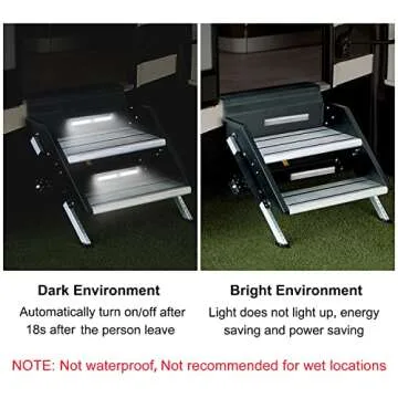 CCBASEBALL Motion Activated RV Step Lights, 10 LED Battery Operated Motorhome Motion Sensor led light strip, Magnetic Night Light Bar for Motorhome Travel,travel trailers, camper (2 Pack)