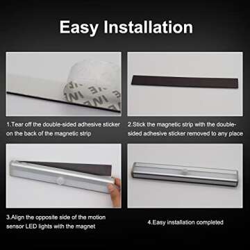 CCBASEBALL Motion Activated RV Step Lights, 10 LED Battery Operated Motorhome Motion Sensor led light strip, Magnetic Night Light Bar for Motorhome Travel,travel trailers, camper (2 Pack)