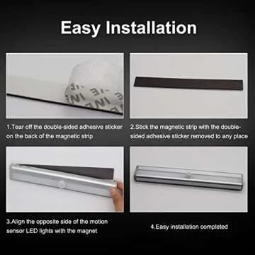 CCBASEBALL Motion Activated RV Step Lights, 10 LED Battery Operated Motorhome Motion Sensor led light strip, Magnetic Night Light Bar for Motorhome Travel,travel trailers, camper (2 Pack)