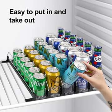 Soda Can Organizer with Adjustable Width for 25 Cans