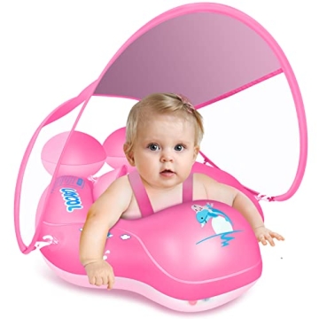 LAYCOL Baby Swimming Float with Sun Canopy for Infants