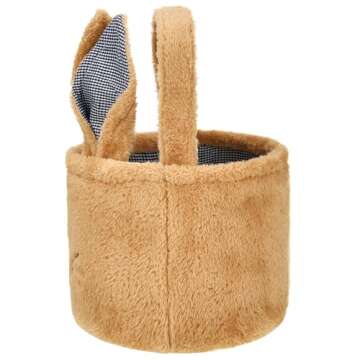 ONGLYP Easter Bunny Basket Cute Plush Tote for Kids
