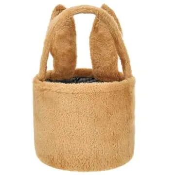 ONGLYP Easter Bunny Basket Cute Plush Tote for Kids
