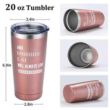 Yousu Wine Tumber Birthday Gifts for Mom Husband Wife Women Best Friend Her 20oz Stemless Insulated ...