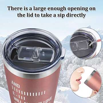 Yousu Wine Tumber Birthday Gifts for Mom Husband Wife Women Best Friend Her 20oz Stemless Insulated Cup with Lid Wine