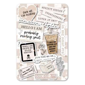 Clear Back Cover Insert for Kindle | Kindle Insert for Clear Case | Booktok Bookish Cardstock Sticke...