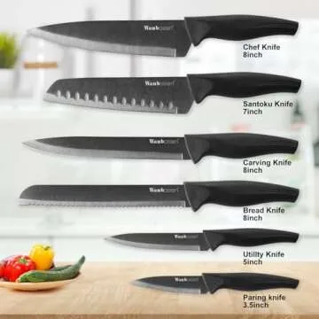 Wanbasion Sharp Kitchen Knife Set with Covers - Stylish Cooking Essentials