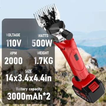 Cordless Sheep Shears with Rechargeable Lithium Batteries