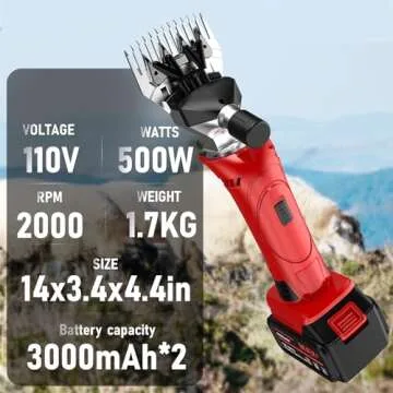Cordless Sheep Shears with Rechargeable Lithium Batteries
