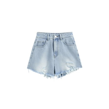 CIDER High Waist Ripped Denim Shorts for Stylish Comfort