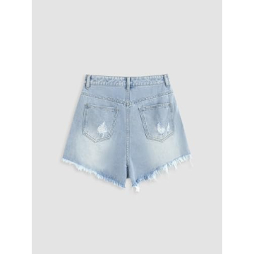 CIDER High Waist Ripped Denim Shorts for Stylish Comfort