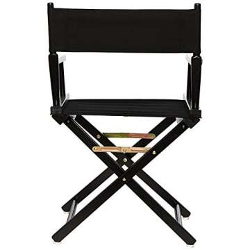 Casual Home Director's Chair ,Black Frame/Black Canvas,18" - Classic Height