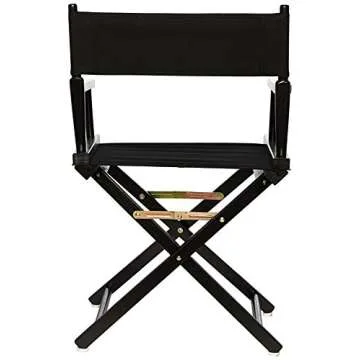 Casual Home Director's Chair ,Black Frame/Black Canvas,18" - Classic Height